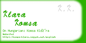 klara komsa business card